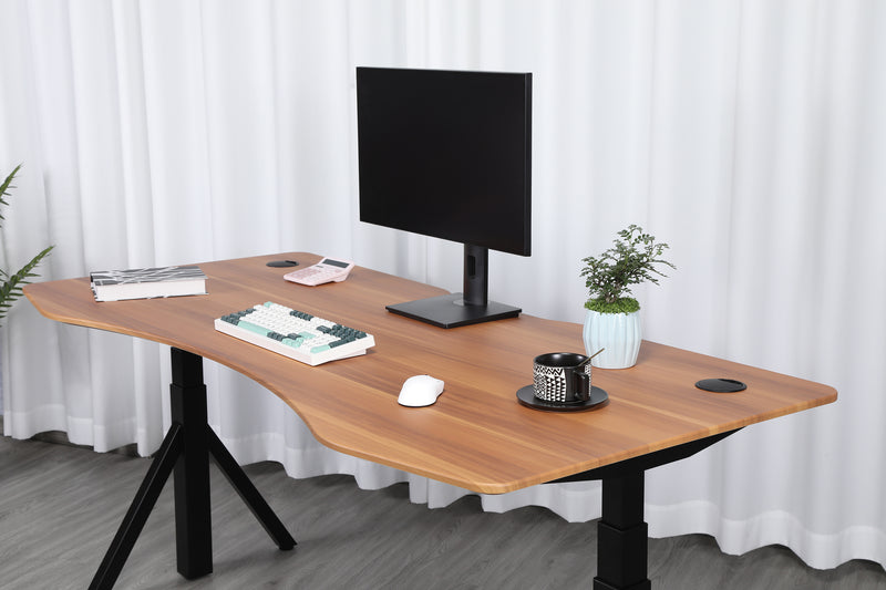 Quattro Series 60" Electric Standing Desk with Curved Top