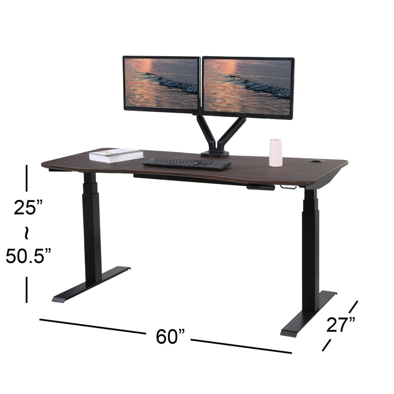 K Series 60" Standing Desk with Curved Top