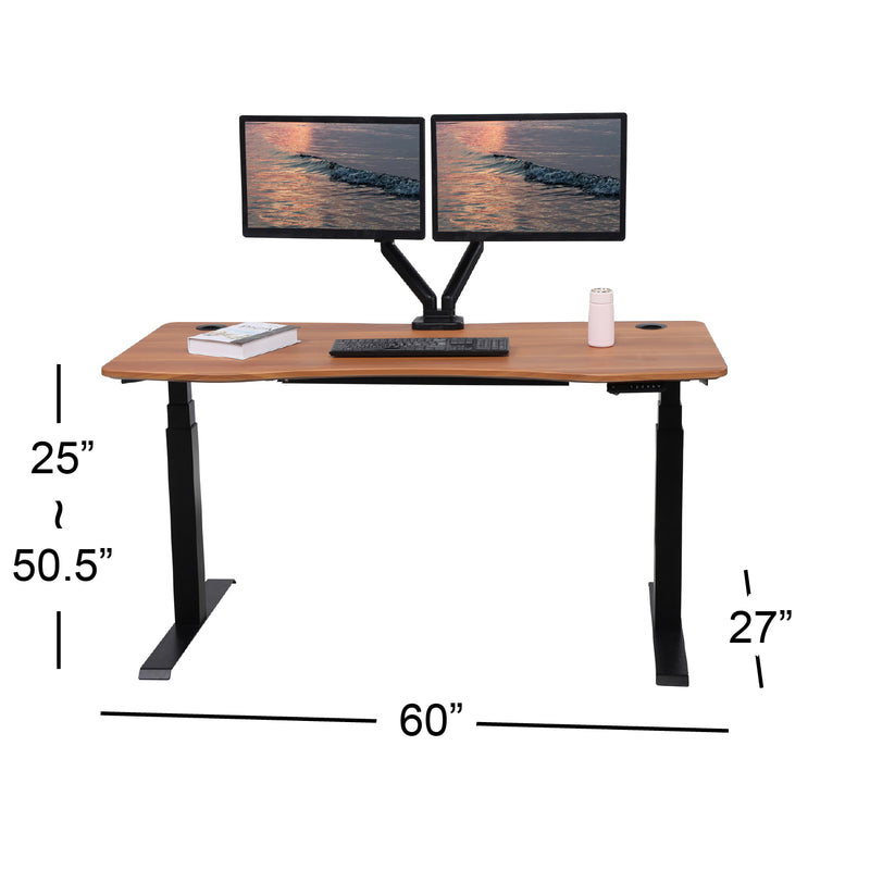 K Series 60" Standing Desk with Curved Top