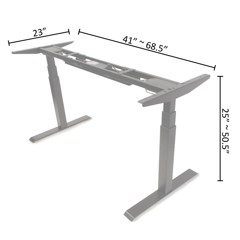 K Series Dual Motor Electric Adjustable Sit Stand Desk Frame Only