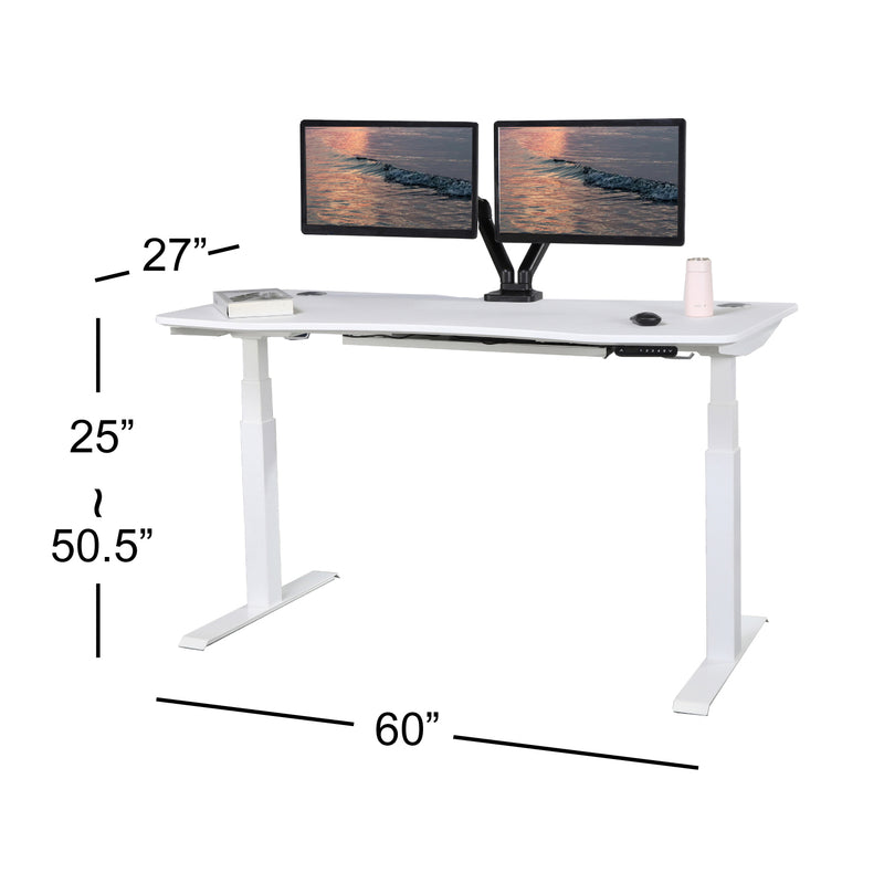 K Series 60" Standing Desk with Curved Top